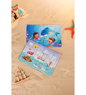 Okul Öncesi Başlangıç Yapboz Dalgıç Ve Deniz Araçları Ahşap Puzzle Set