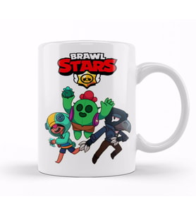 Leon Spike and Crow  Brawl Stars Kupa Bardak Porselen