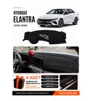 HYUNDAİ ELANTRA (2020-2026) Uyumlu Torpido Örtüsü Torpido Kılıfı - Siyah
