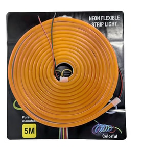 Neon şerit led 24v 8x16 mm 5 metre kesilebilir bağlantı aparatlı turuncu  / LAAM436