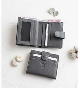 Hakiki Deri Minimalist Yeni Trend Spor Şık Erkek Cüzdan ve Kredi Kartlık