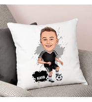 Kişiye Özel Futbol Aşığı Çocuk Karikatürlü Yastık