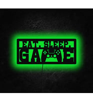 Gamer Oyuncu Odası Tasarımlı Led Mdf Duvar Tablosu, 6mm Ahşap Duvar Dekoru