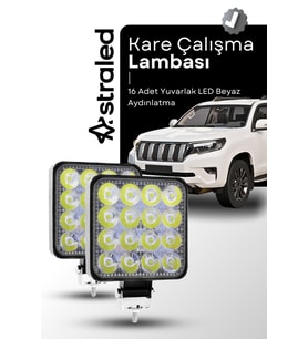 12-24V 16 LED 2 Adet Offroad ATV Kamyon Tır Traktör İş Makinesi