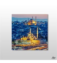 Sepya Süleymaniye Camii Kanvas Tablo 170x170cm