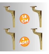 14 CM METAL ZİRVE AYAK KOLTUK AYAĞI MOBİLYA AYAĞI ÜNİTE AYAĞI KONSOL AYAĞI PUF BERJER AYAĞI ( 4 ADET (Gold)