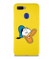 Oppo AX7 Soft Premier Kapak Donald Duck-E Tasarımlı Silikon Kılıf - Sarı (Şeffaf)