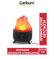 Özel Üretim Piili Piriz Fiş Takmalı 20*35cm Dumansız Dekoratif Alevli Led Lamba