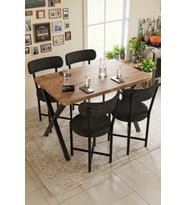 Mutfak Masası 4 Sandalyeli Set 110x70 cm Modern Bahçe Cafe Masa Takımı 4 Kişilik Tedy 9881 Anstrasit