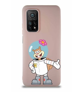 Xiaomi Mi 10T Soft Premier Kapak Sandy Tasarımlı Silikon Kılıf - Pudra (Şeffaf)