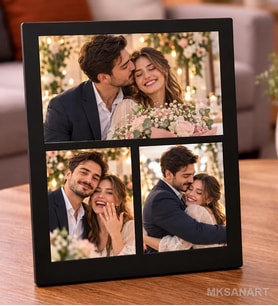 3 Kişilik Masa Fotograf Cercevesi Karikatürlü Kişiye Özel 13 x 18 cm MDF Çerçeve - Kişiye Özel Hediye 3. Model
