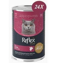Reflex Plus Jöle içinde Et Parçacıklı Kuzu Etli Yetişkin Kedi Konservesi 400 gr*