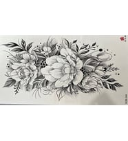 3D ORTABOY ÇİÇEKLER SUYA DAYANIKLI GEÇİCİ DÖVME