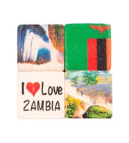 Zambiya Temalı Dörtlü Taş Magnet (Karışık)