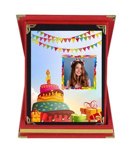 Doğum Günü Hediyesi Fotoğraflı Plaket (Kırmızı)
