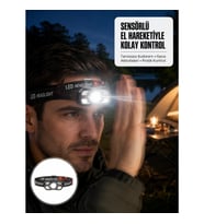 Mey İthalat® Şarj Edilebilir LED Far Hareket Sensörlü 5 Modlu Outdoor Yeni Nesil