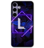 Galaxy S24 Kılıf HD Desen Baskılı Kılıf - Dark Neon Yaprak L Harfi