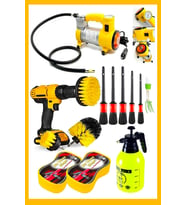 Moonshop Hava Kompresörü İlaçlama Detaylı Temizleme Fırçası Çizik Onarıcı Ped Full Set...