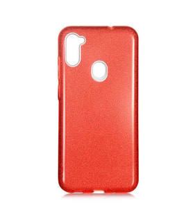 Samsung Galaxy A11 Kılıf Simli Parlak Shining Kapak (Kırmızı)
