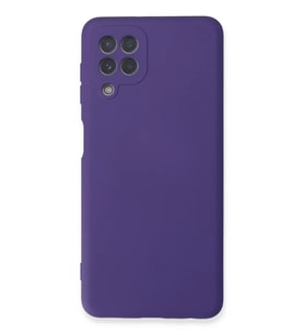 Galaxy A22 Kılıf Nano içi Kadife Silikon - Mor