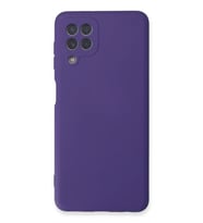 Galaxy A22 Kılıf Nano içi Kadife Silikon - Mor