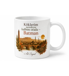 Batman Memleket Temalı Baskılı Kupa Bardak Hediye Özel Tasarım Porselen