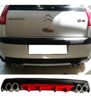 Citroen C4 Kırmızı Difüzör Çiftli Yuvarlak Egzoz Görünümlü D Tip Difizör