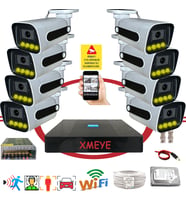 Bises 8 li Araç Yüz ve İnsan Tanımalı Hareket Algılayan 5 MP Lens 4 Warm Led Gece Renkli Gösteren Güvenlik Kamera Seti BS784W