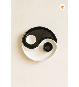 Ying & Yang 2 Li Özel Tasarım Sosluklu Kahvaltılık Tabağı Sosluk Çerezlik Kase Dekoratif Tabak 20 Cm