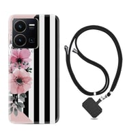 Vivo Y22 Kılıf Resimli Boyun Askılı İpli Desenli Silikon Flowers 4 1390