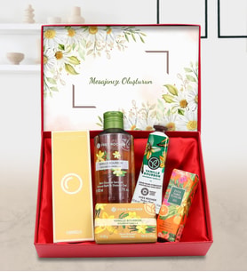 Kişiye Özel Kutusunda Yves Rocher Duş Jeli & Yves Rocher Sabun & Yves Rocher El Kremi & Eyüp Sabri Tuncer Mini Kolonya & Bargello Kadın Parfüm Hediye Seti