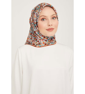 Armine Nostalji Serisi %100 Twill İpek Eşarp 9004D 07