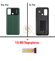 Yapıştırıcı Poco C55 Yeşil Yapıştırıcı Arka Pil Kapağı Batarya Kapağı + B-7000 Yapıştırıcı