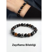 Kaplangözü- Karışık Doğal Taş Küre Kesim Kahverengi Zayıflama Bilekliği
