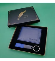 Mavi Cüzdan Anahtarlık Set