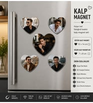 Kalp Fotoğraf Magneti Erkeğe Özel Kişiselleştirilebilir Premium Anı ve Hediye Seti