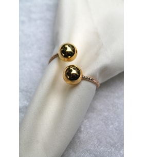 12 Adet Gold Bead Metal Halkalı Peçete Yüzüğüxx