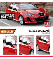 Seat Leon Uyumlu Mk2.5 Batman Yarasa Ayna Kapağı Piano Black / 2009-2012 Makyajı Kasa