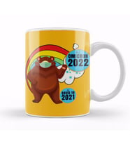 Sarcasm Funny Vintage Bear Saying Covid Hi Omicron Virus 2022 Kupa Bardak Porselen