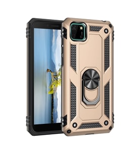 Huawei Y5P Kılıf Sofya Yüzüklü Silikon Kapak - Gold