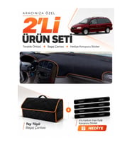 e-biz CHRYSLER GRAND VOYAGER (2002-2006) Uyumlu Torpido + Tay Tüyü Çanta - Siyah-Kahverengi - CR001