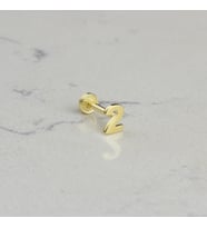 Glorria Altın 2 Rakam Tragus Piercing