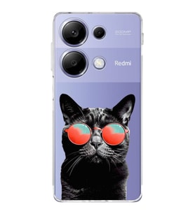 PrintiFy Xiaomi Redmi Note 13 Pro 4G ile Uyumlu Kedi 3 Kamera Korumalı Şeffaf Kılıf