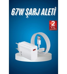 Hızlı Şarj Aleti Adaptörü Kablo Seti 67W Uzun Ömürlü Beyaz