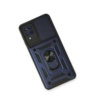 Samsung Galaxy A22 Kılıf Pars Lens Yüzüklü Silikon - Lacivert