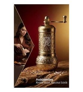 Ottoman Gold Serisi - Antik İşlemeli Tuz ve Karabiber Değirmeni 722900