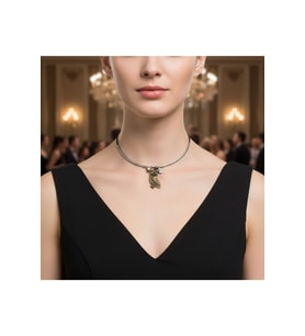 Eskitme Yusufçuk Figürlü Metal Choker Kolye – Ayarlanabilir Şık Kadın Kolye