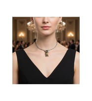 Eskitme Yusufçuk Figürlü Metal Choker Kolye – Ayarlanabilir Şık Kadın Kolye