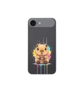 iPhone 17 Air ile Uyumlu Splash Kapibara Tasarımlı Şeffaf Silikon Kılıf