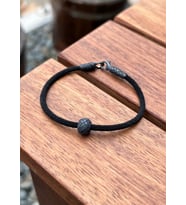 Gümüş Kazaziye Top Detaylı Beyaz Bileklik : Siyah - 18 cm : Siyah - 17 cm : Siyah - 19 cm